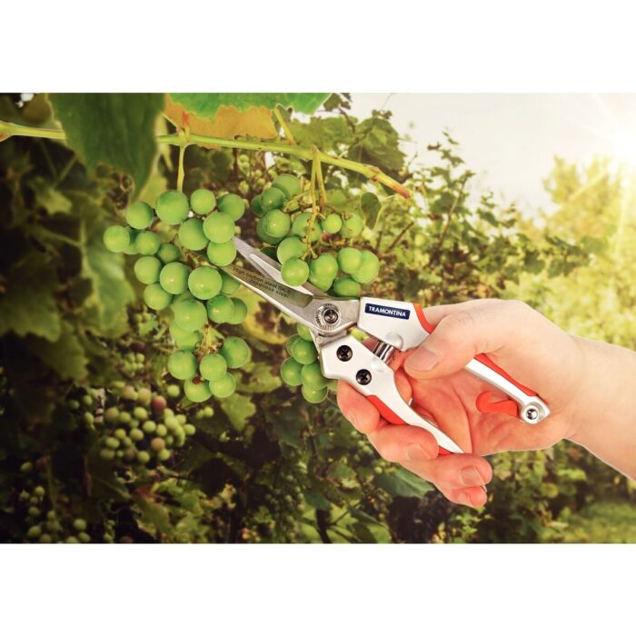 TESOURA DE PODA METALICA, RALEIO PROFISSIONAL, COM CABO METALICO EMBORRACHADO, ENCARTELADO TRAMONTINA - Imagem 3