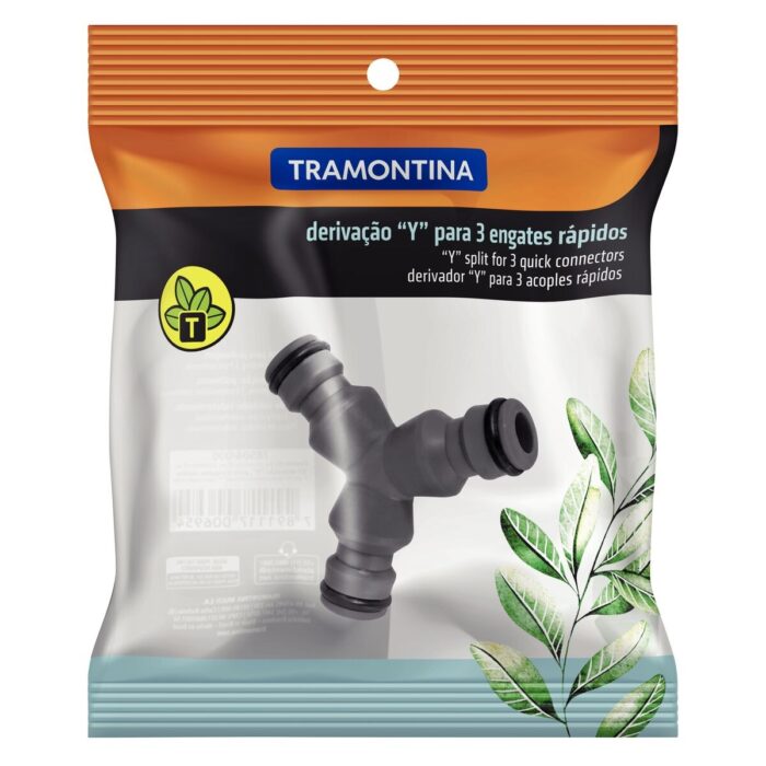 DERIVCAO Y EM PLASTICO COM TRES SAIDAS PARA ENGATE RAPIDO DE 1/2 , 5/8 E 3/4 , P/JARDIM TRAMONTINA - Imagem 2