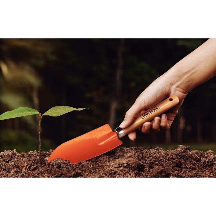 PAZINHA ESTREITA METALICA COM CABO DE MADEIRA TRAMONTINA - Imagem 3