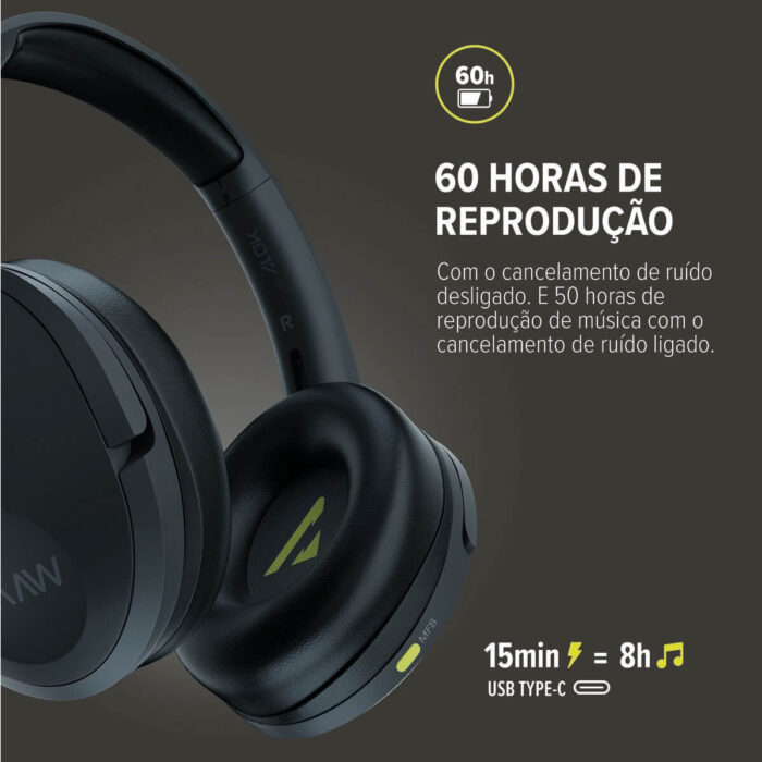 WAAW HEADPHONE BLUETOOTH NOISE CANCELLING SENSE 300 - Imagem 12