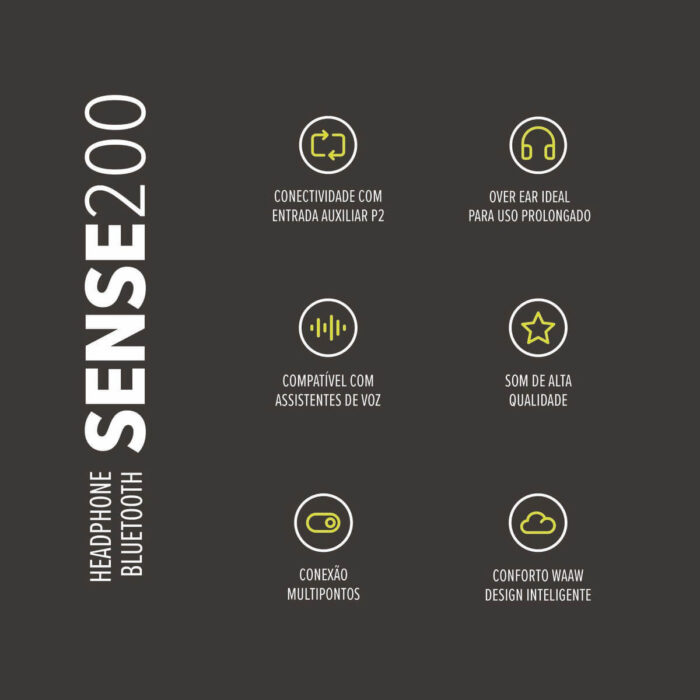 WAAW HEADPHONE BLUETOOTH SENSE 200 - Imagem 11