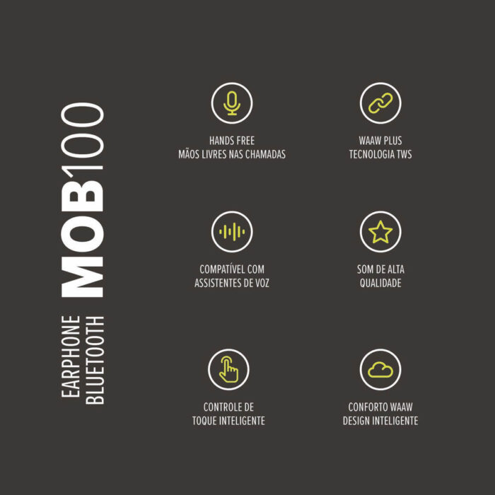 WAAW EARPHONE BLUETOOTH MOB 100 - Imagem 9