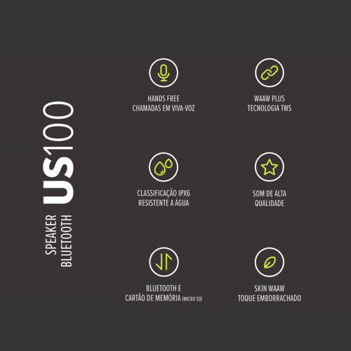 WAAW SPEAKER BLUETOOTH US 100 - Imagem 9