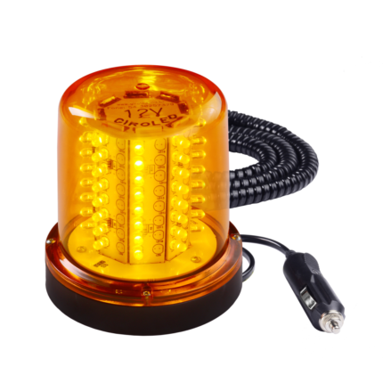 GIROLED 64 LEDS IMÃ E PLUG ÂMBAR 12V