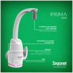 TORNEIRA ZAGONEL PRIMA ELETRONICA 5500W 220V BRANCO CX.PR - Imagem 5